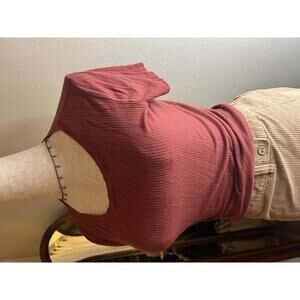 Rust Ribbed Short Sleeve Jersey Top